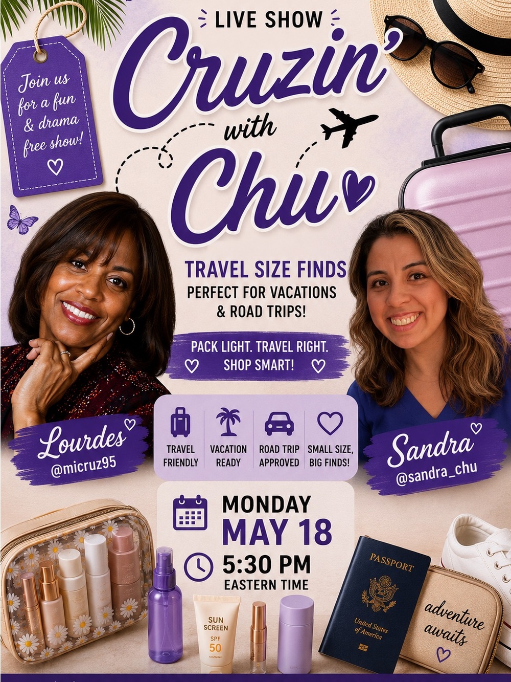 Travel Theme Flyer with Sandra